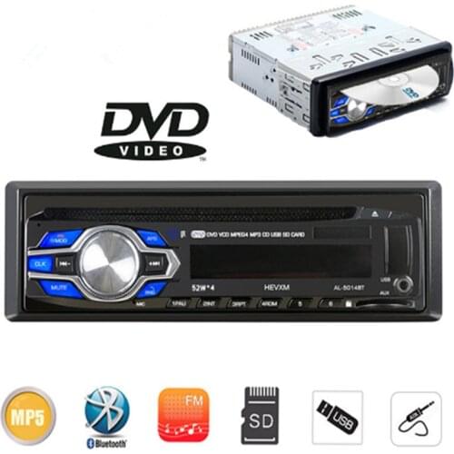 New Car radio DVD VCD CD MP3 bluetooth auto car audio Stereo bluetooth Player Phone AUX-IN FM USB 1 Din 5V charger in dash 12V 9