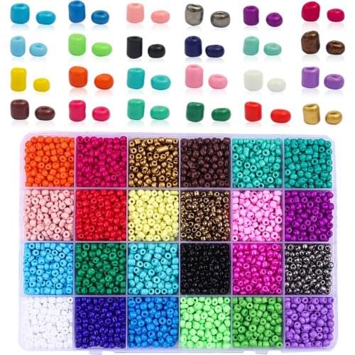 2/3/4mm Czech Glass Seedbeads Charm Small Crystal Seed Beads Box For Jewelry Making DIY Bracelet Necklace Earrings 24 colors