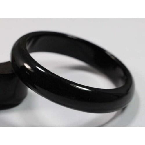 VERY FINE RARE NATURAL BLACK JADEITE JADE BRACELET BANGLE 60MM
