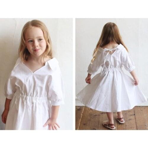 Summer Elastic Waist Elegant Quality Cotton Girls Dress Beautiful Well Design Teenager Big Kids Outfit Childrens Clothing