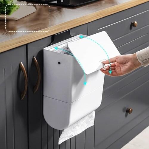 Hanging Trash Can for Kitchen Cabinet Door with Lid Small Under Sink Garbage Can for Bathroom Wall-Mounted Counter Waste Bin