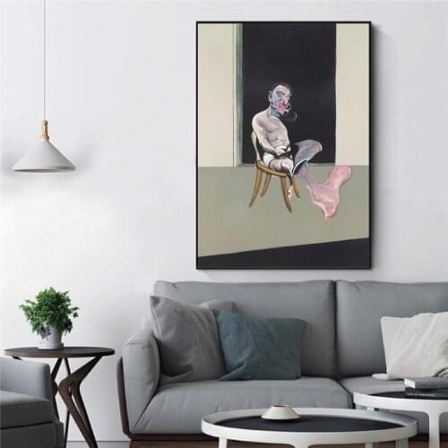 Hand Painted Famous Artist Francis Bacon Abstract “Triptych, August” Canvas Painting for Living Room Decor Wall Art Decor