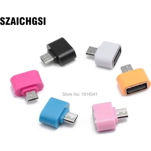 SZAICHGSI Mini colorful Micro USB OTG Adapter for Samsung Android OTG Cable Reader wholesale 500pcs/lot