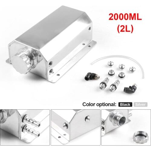 2L Universal Engine Oil Fuel Gas Catch Can Breather Tank Bottle Coolant Radiator Overflow Tank