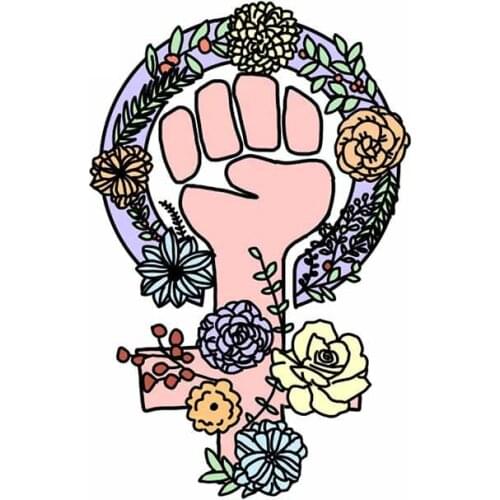 Creative Feminist Flower Car Sticker Accessories Vinyl PVC 13cm*9cm Motorcycle Waterproof Windshield Car Styling Decal