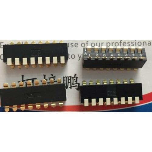 [VK] Taiwan round DIP NPM-08-V-T/R switch 8 bits and 2.54mm spacing of the keys 8 pin plating feet