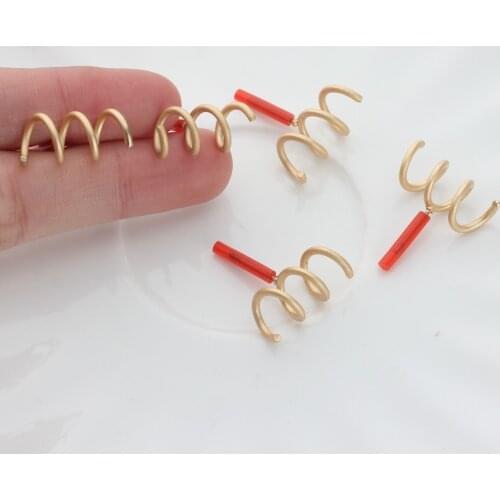 Zinc Alloy Golden Geometric Spiral Base Earrings Connectors Linkers 6pcs/lot For DIY Fashion Earrings Jewelry Accessories