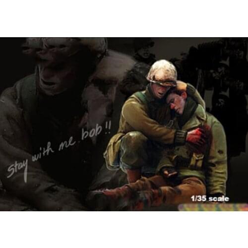 1/35 Scale Unpainted Resin Figure US Medic and infantry wounded 2 figures GK figure