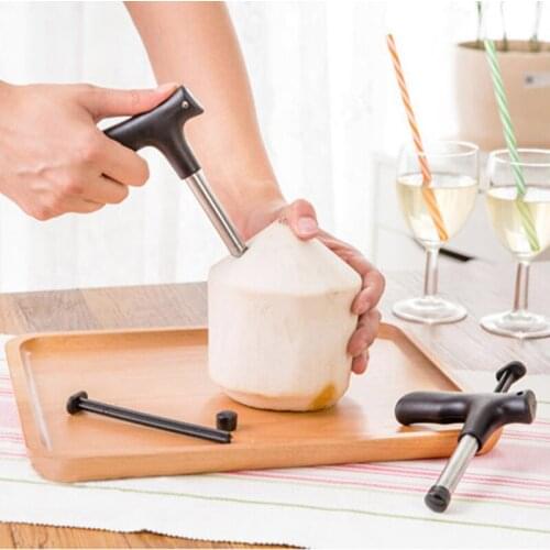 1Set Kitchen Accessories Stainless Steel Open Coconut Tool Kitchen Utility Gadget Coconut Cutter Open Hole Artifact Kitchen Tool