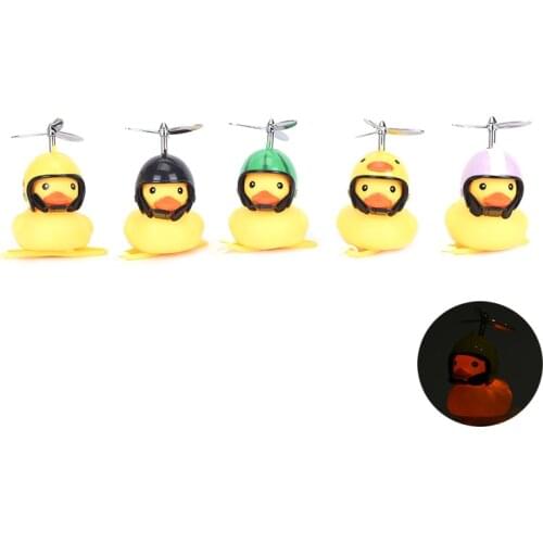 1pcs Cartoon Yellow Silica Gel Little Duck Shape Shining Mountain Bike Handlebar Duck Head Light Accessories New Bicycle Bells