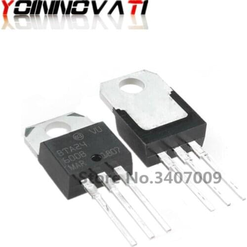 10PCS BTA24-600B BTA24-600 TO-220 BTA24 24-600B Triac 25 Amp 600 Volt