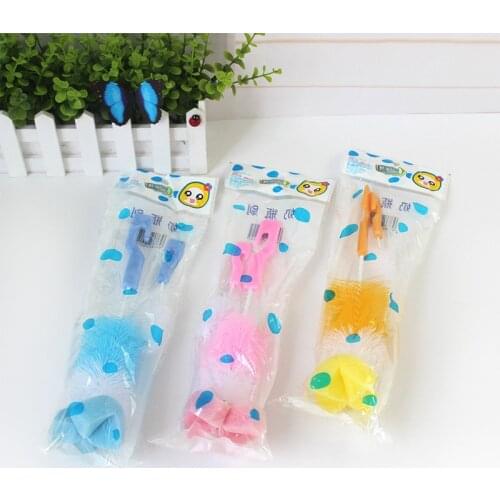 2Pcs/set Baby Bottle Brush Nimbler Baby Feeding Milk Bottle Brushes 360 Degree Bottle Wash Sponge Cleaning Kit