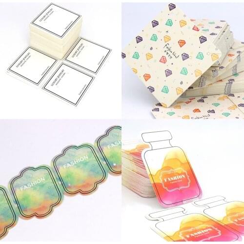 25pcs Rectangle Bottle Square Jewelry Necklace Earring Card Kraft Paper Label Tags DIY Handmade Accessories Wholesale Supply