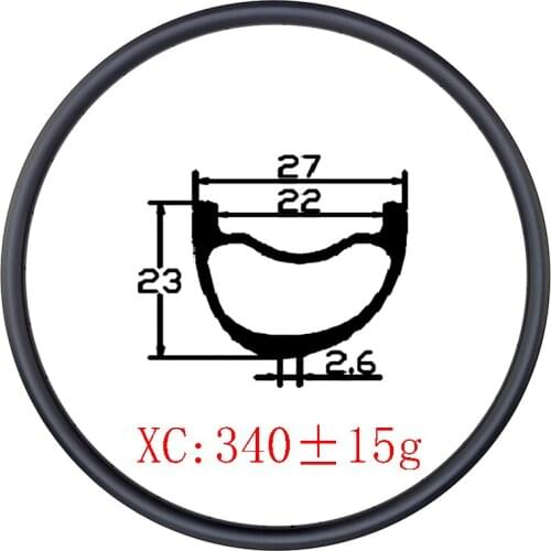 29er MTB XC 27mm x 23mm Asymmetric Hookless Tubeless carbon rim 23mm deep UD 3K 12K matte glossy 24H 28H 32H mountain bike wheel