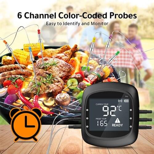 AidMax PRO05 90M Remote Wireless Food Kitchen Thermometer Dual Probe For BBQ, Smoker, Grill, Oven, Meat With Timer