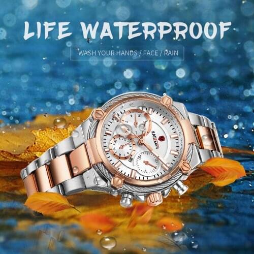 KADEMAN Fashion Women Watch Casual Top Luxury Brand Analog Quartz Wristwatch 3Rar Water Resistant Steel Strap Watches For Ladies