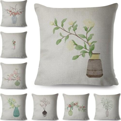 Nordic style Cactus Green Leaves Cushion Cover for Sofa Home Car Art Plant Pillowcase Floral Polyester Pillow Case 45x45cm