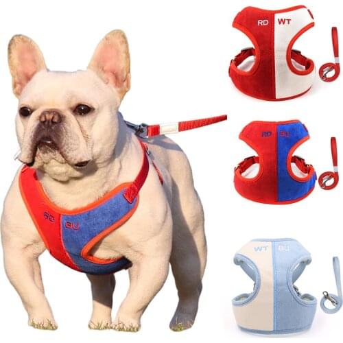 Miflam Two-Color Dog Harness Lovely Pet Collar For Dog Accessories Pomeranian Corgi Collar Breathable Dog Collar With Leash Cute