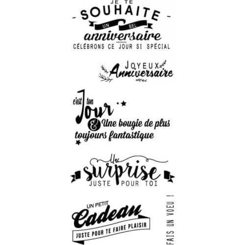 French words/birthday Transparent Clear Stamp/Seal for DIY scrapbooking/photo album Decorative clear stampA323