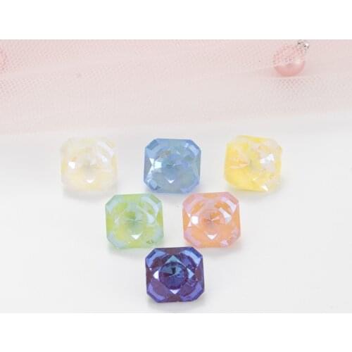 Square Kaleidoscope Mocha Fluorescent Fancy Rhinestones K9 Glass Strass Crystal Glue on Clothing Crafts Jewelry Decroation Beads
