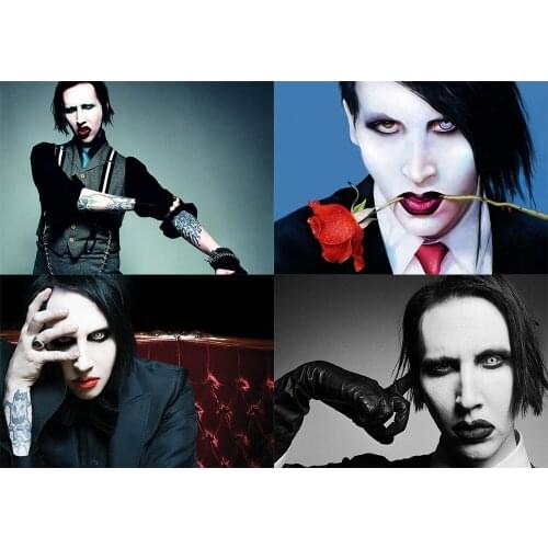 Marilyn Manson Poster Clear Image Wall Stickers Home Decoration High Quality Prints White Coated Paper home art Brand