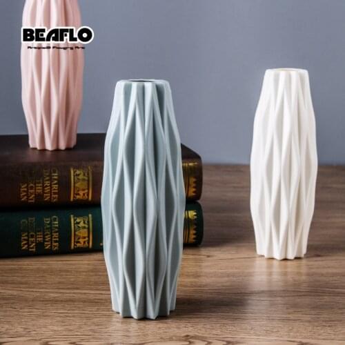 Shatterproof Flower Vase Decoration Home Nordic Vase Imitation Ceramic Flower Pot Plastic Flower Decoration Vases for Flowers