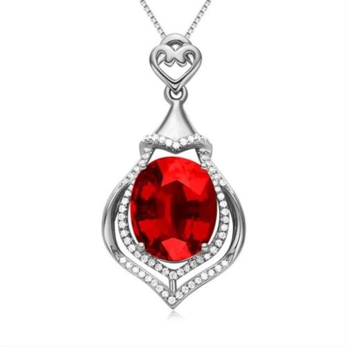 New Arrival Girls 925 Silver Box Chain Necklace For Women Jewelry Female Crystal Green Water-drop Pendant Necklace Girls Choker