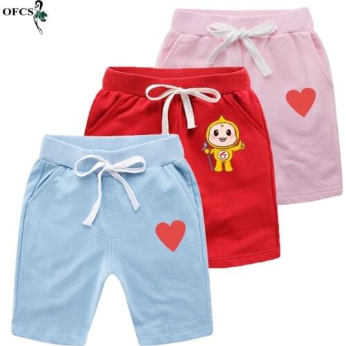 OFCS Brand Summer Children Shorts Cotton Toddler Cartoon Casual Beach Holiday Short For Boys Girls Pants Unisex Fashion Shorts