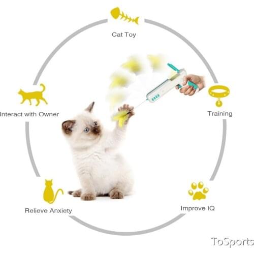 Funny Interactive Cat Toy With Feather&Ball Original Cat Stick Gun for Kittens Puppies Small Dogs Pet Products For Dropshipping