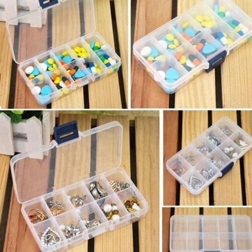 10 Slot Plastic Storage Box Jewelry Rings Adjustable Tool Box Case Craft Organizer Storage Bead Make up Organizer