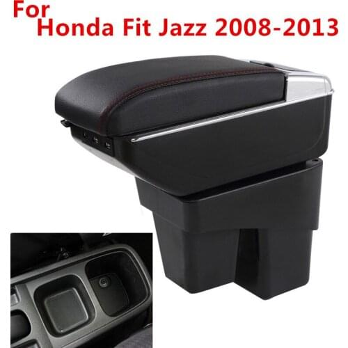 Centre Console Storage Box Armrest For Honda Fit Jazz 2008-2013 Arm Rest Rotatable 2009 2010 2011 2012