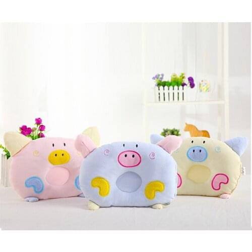 Newborn Baby Shaped Pillow Breathable Prevent Anti Roll Flat Head Cushion Neck Neck Supporter Plush Cartoon Animals Kids Bedding