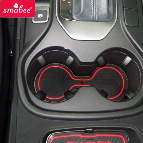 Anti-Slip Gate Slot Mat For Hyundai SANTAFE 2013 ~ 2018 IX45 2014 2015 2016 2017 Interior Cup Holders Non-slip mats Accessories