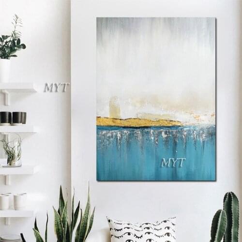 Pure Handmade Blue Design Abstract Oil Painting Wall Decoration Canvas Art China Export Quality Paintings Artwork Hot Selling