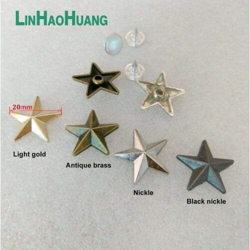 DIY 100sets/lot 20mm zinc alloy metal rivets star jeans button rivets with alum nail nickle/black/bronze free shipping