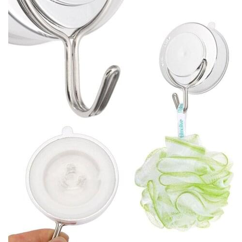 Removable Vacuum Plastic Sucker Bathroom Kitchen Wall Strong Suction Cup Hook Hangers Home Decor Accessories