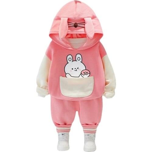 New Spring Autumn Fashion Baby Girl Clothes Boys Cartoon Casual Hoodies Pants 2Pcs/Sets Children Sports Clothing Kids Tracksuits