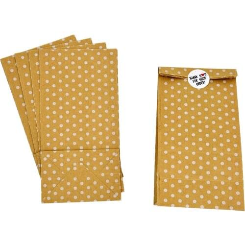 Stand Up Dot bags mini Kraft Paper Bags Child Party Birthday Food Seal Gift Packing Treat Bag Supplies 9X6X18cm