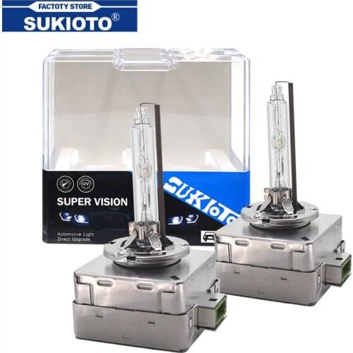 SUKIOTO Original 2PCS D1S D3S Metal Bracket Xenon HID Bulb 55W D1 D3 Car Headlight HID Lamp 4300K 6000K 8000K 35W Auto Headlamps