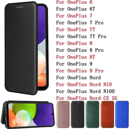 Sunjolly For OnePlus 6 6T 7 7T Pro 8 8T Pro 9 9Pro Nord N10 N100 CE Case Cover coque Leather Flip Card