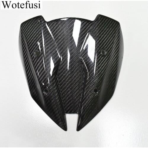 Wotefusi Carbon Fiber Motorcycle Windshield Screen Panel Cowl Fairing for Kawasaki Z250/Z300 2015 Black [PA514]