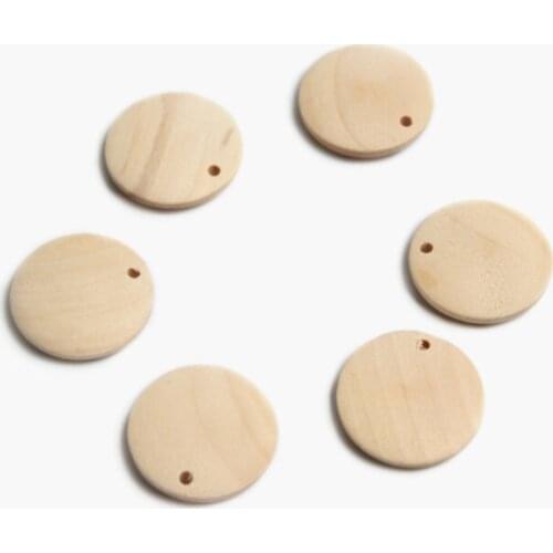 Jewelry Making DIY Earrings 20Pcs Nature Unfinished Geometric Wooden Beads 25mm Baby Teether Wooden Teething Wooden Toys