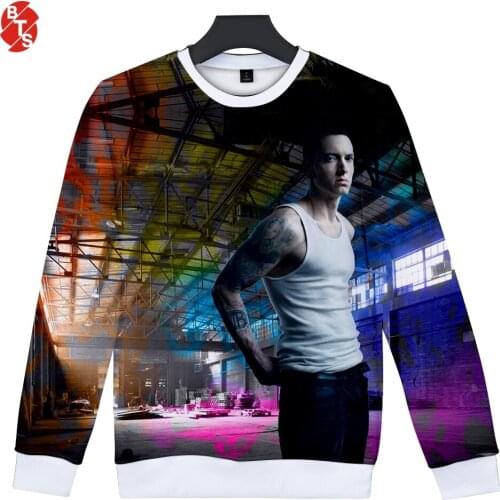 EMINEM Famous Rapper 2018 3D Printed Sweatshirts Women/Men Long Sleeve O-Neck Sweatshirt EMINEM Trendy Hip Hop Clothes Plus Size