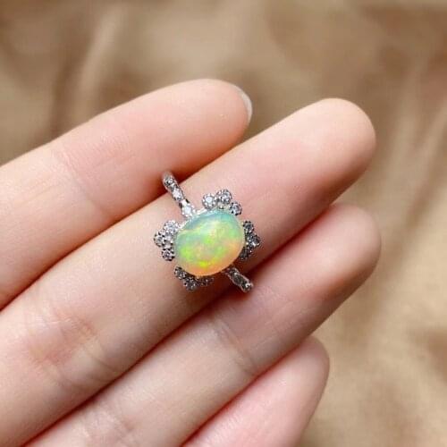 Vintage Sterling Silver 925 White Natural Opal Earrings for Women rings Wedding Engagement Fine Jewlry Earring Gifts