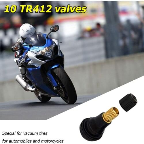10pcs/set Snap-in Tire Valve Stems Natural Rubber Tubeless Tire Valves Replacement Repair Accessories for Car Auto Motorcycle