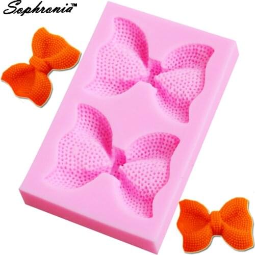 Sophronia 2 Style Cute Bows Silicone Mold silicone mold chocolate fondant cake decoration baking Cake Tool M222,8.8*5.7*1.5cm