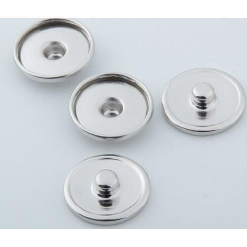 200pcs/lot Round Copper Snap Press Button Studs Findings For Bracelet Bangles Snap Button Setting Blanks Fit 16mm 18mm Cabochon