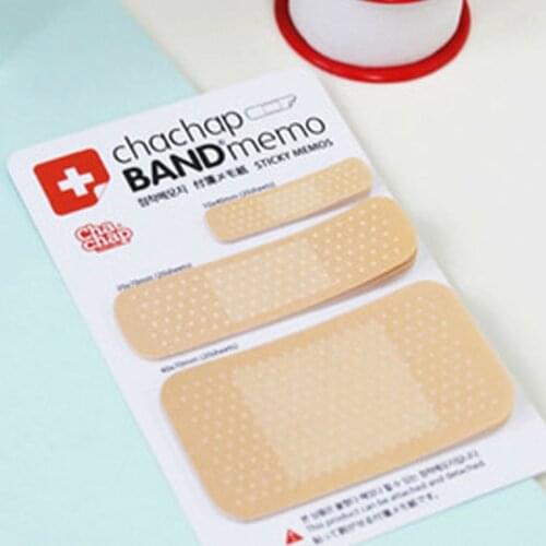 60 Sheet Creative Band-aid Shape Self-adhesive Memo Pad 3 Sizes Sticky Notes Paper Sticker Message Post Notepad
