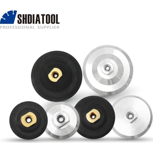 SHDIATOOL 2pcs 80MM/100MM/125MM Back pad for diamond polishing pads with M14 Thread Dia 3"/4"/5" Rubber based /Aluminum based
