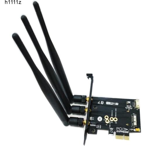 Antennas 802.11+Bluetooth 4.0 Broadcom BCM943602CS BCM94360CS2 Wireless WiFi Card Mini PCI-E to PCI-E 1X Adapter PC WiFi Adapter